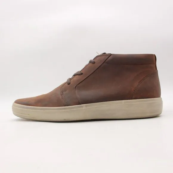 ECCO Soft 7 Chukka Men's EU 44 Brown Leather High Top Boot Lace Up Casual Shoes