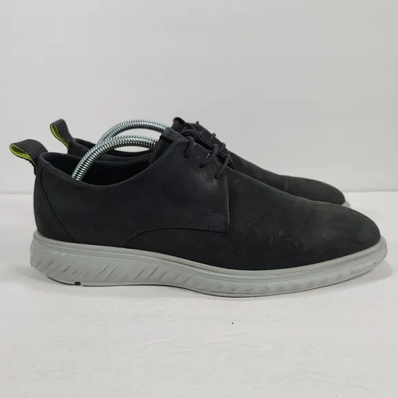 Ecco St.1 Hybrid Lite Black Nubuck Plain Toe Oxford Shoes Men's Size 8