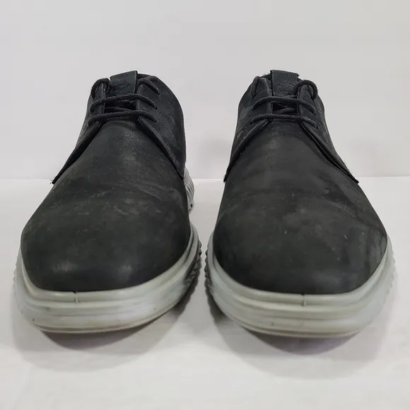 Ecco St.1 Hybrid Lite Black Nubuck Plain Toe Oxford Shoes Men's Size 8