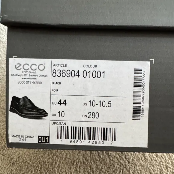 ECCO St.1 Hybrid Men's Leather Loafer Size 44 EU 10 - 10.5 US Black