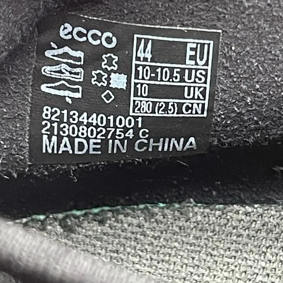 Ecco ST.360 Street Shoes Mens Size 10 Black Leather Comfort Casual Sneakers