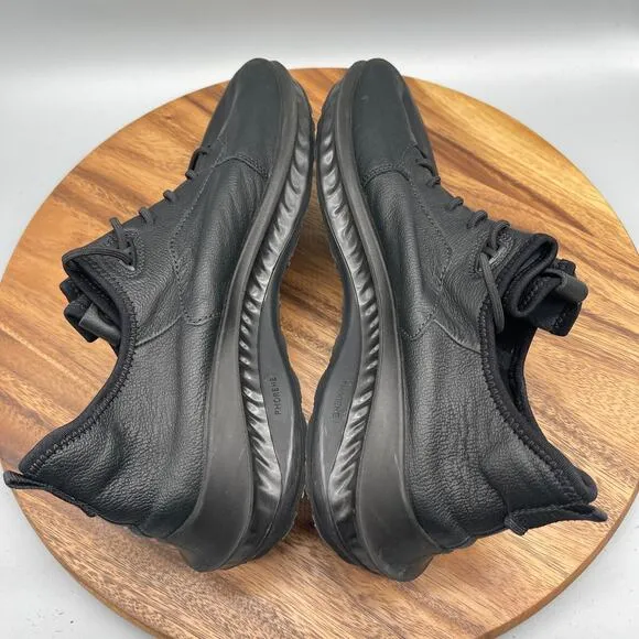 Ecco ST.360 Street Shoes Mens Size 10 Black Leather Comfort Casual Sneakers