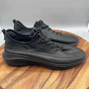 Ecco ST.360 Street Shoes Mens Size 10 Black Leather Comfort Casual Sneakers