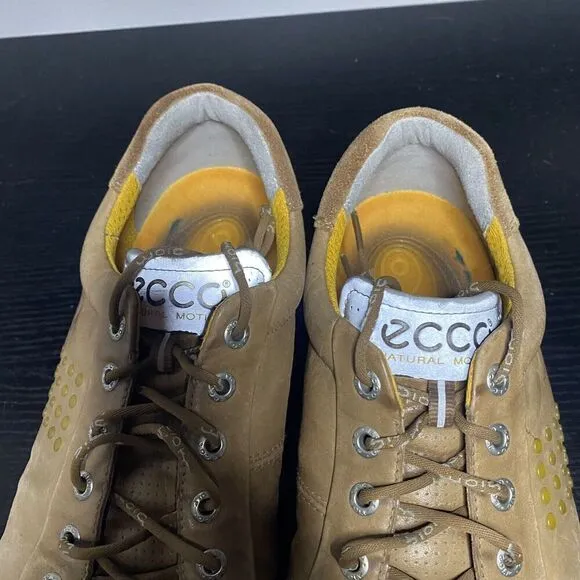 Ecco Yak Leather Golf Shoes Brown Leather Mens Size 43 US 9.5