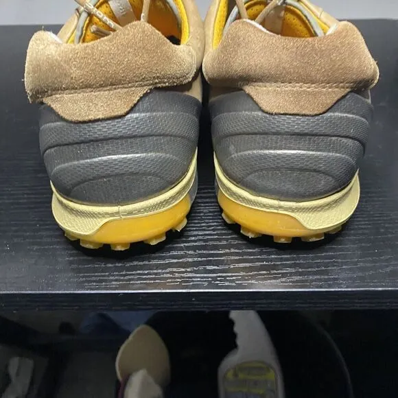 Ecco Yak Leather Golf Shoes Brown Leather Mens Size 43 US 9.5