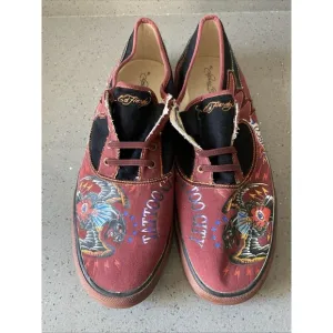 Ed Hardy Designs Vtg Slip On MENS SIZE 12 Tattoo Style Shoes style 17mr102m