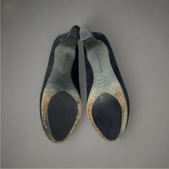 Eileen Fisher Black Suede Pumps Heels Size 9
