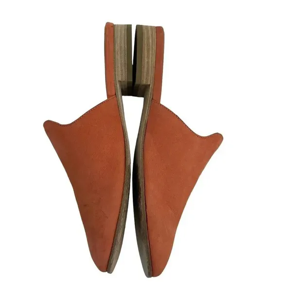 Eileen Fisher Dion Suede Mule Persimmon  Slip Ons Lightly Padded Shoes Coral 6