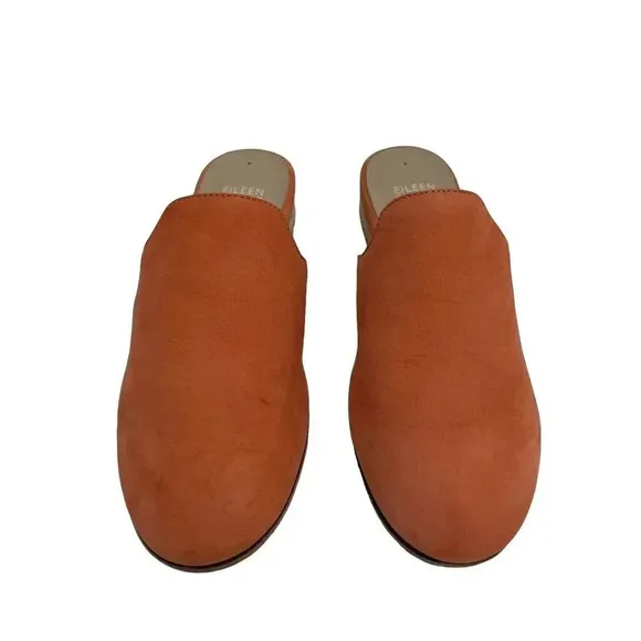 Eileen Fisher Dion Suede Mule Persimmon  Slip Ons Lightly Padded Shoes Coral 6
