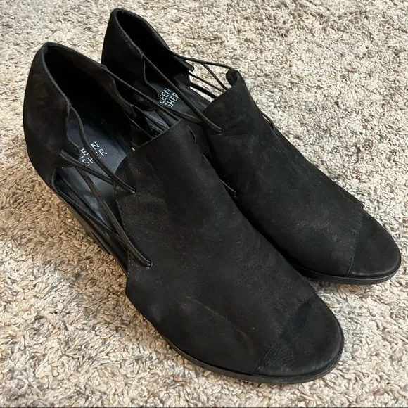 Eileen Fisher Nikki Black Leather Shoes Size 9.5