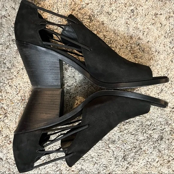 Eileen Fisher Nikki Black Leather Shoes Size 9.5