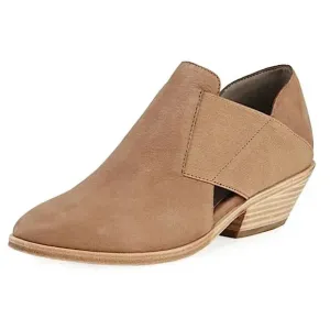 Eileen Fisher Perry Booties Cut Out Boots Neutral Tan Leather