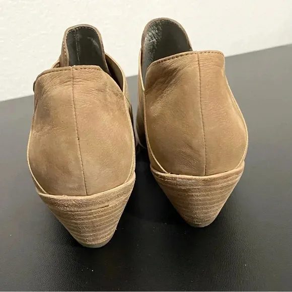 Eileen Fisher Perry Booties Cut Out Boots Neutral Tan Leather