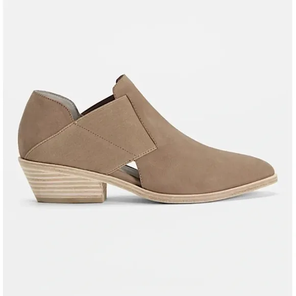 Eileen Fisher Perry Booties Cut Out Boots Neutral Tan Leather