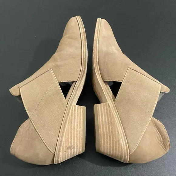 Eileen Fisher Perry Booties Cut Out Boots Neutral Tan Leather