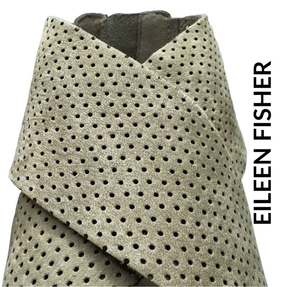 Eileen Fisher 🆕 Sport Perforated Nubuck Leather Platform Sandal • Size 5 • NWT