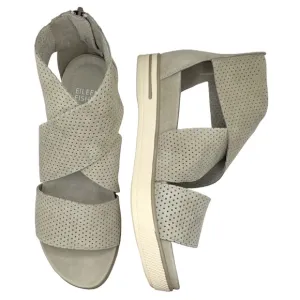 Eileen Fisher 🆕 Sport Perforated Nubuck Leather Platform Sandal • Size 5 • NWT