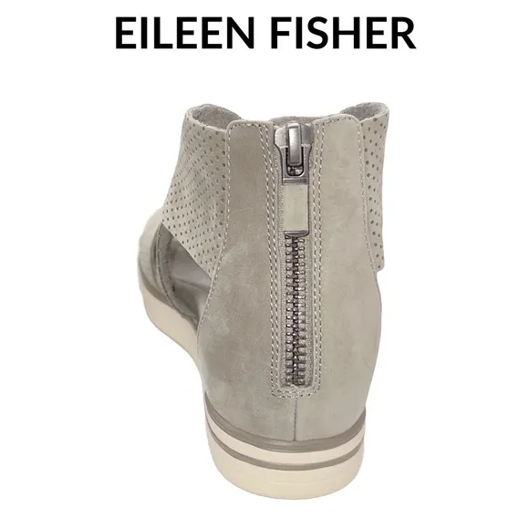 Eileen Fisher 🆕 Sport Perforated Nubuck Leather Platform Sandal • Size 5 • NWT