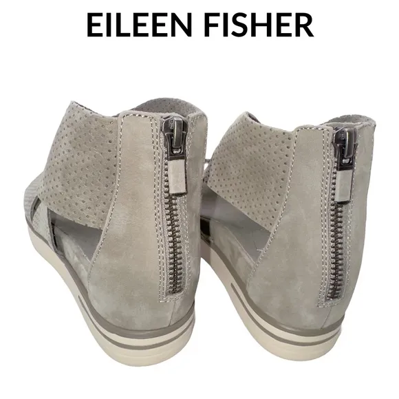 Eileen Fisher 🆕 Sport Perforated Nubuck Leather Platform Sandal • Size 5 • NWT