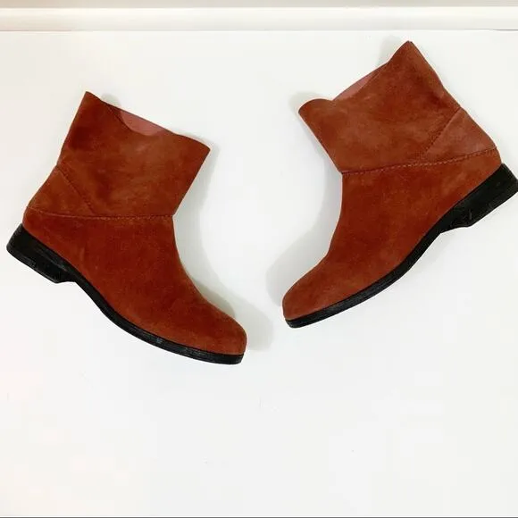 Eileen Fisher Suede Rust Ankle Boots