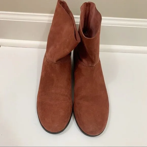 Eileen Fisher Suede Rust Ankle Boots