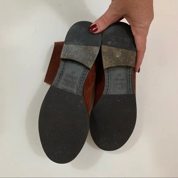 Eileen Fisher Suede Rust Ankle Boots