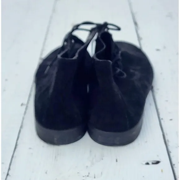 EILEEN FISHER Women's Suede Lace Up Black Ankle Boots Sz US 9.5 EU 41