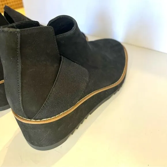 Eileen Fisher Suede Wedge Pull On Ankle Boots in Size 6.5 NWOB