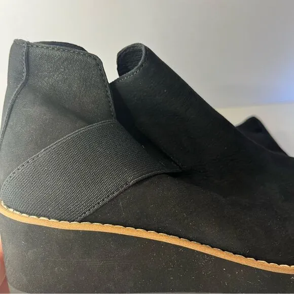 Eileen Fisher Suede Wedge Pull On Ankle Boots in Size 6.5 NWOB