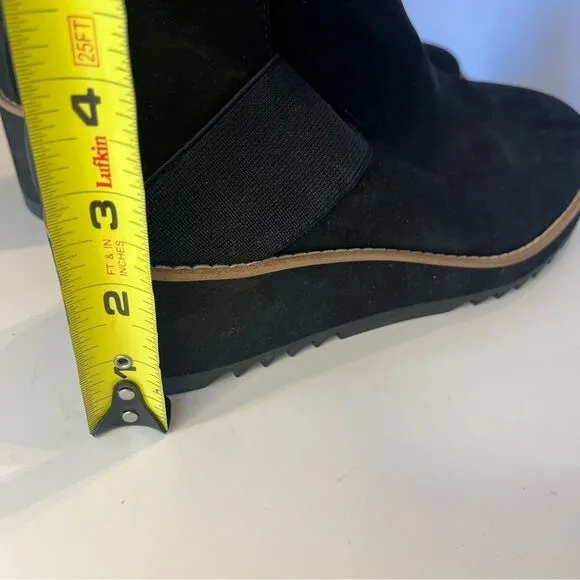 Eileen Fisher Suede Wedge Pull On Ankle Boots in Size 6.5 NWOB