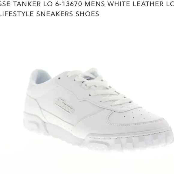 ELLESSE TANKER LO 6-13670 MENS WHITE LEATHER LOW TOP LIFESTYLE SNEAKERS …