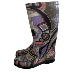 Emilio Pucci multicolor rubber rain boots 36/6 cosmo