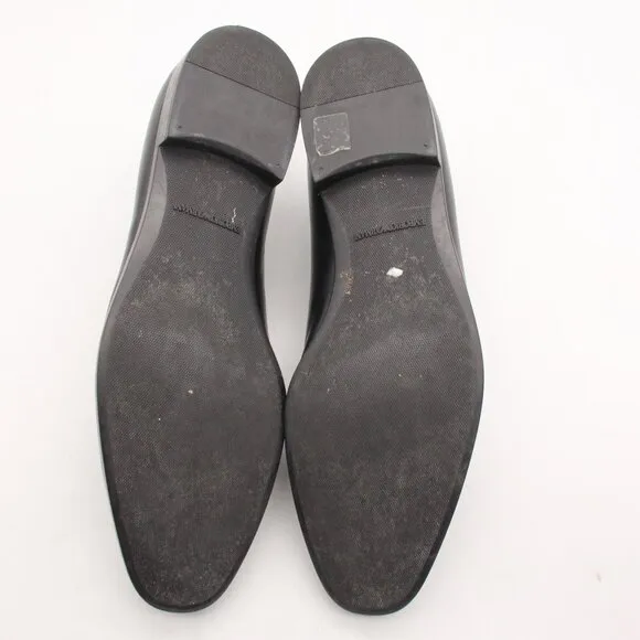 Emporio Armani Men's UK Size 10 Black Leather Plain Toe Dress Shoes Lace Up
