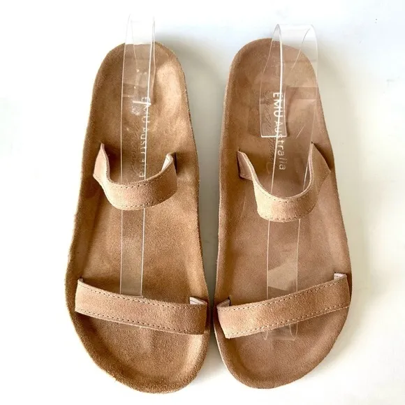 EMU Australia women's lorikeet suede slide sandal in almond