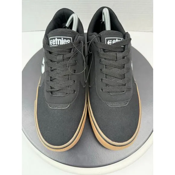 Etnies Axel Black White Gum Canvas Skate Shoes Skateboard Sneakers Mens 8.5 NEW