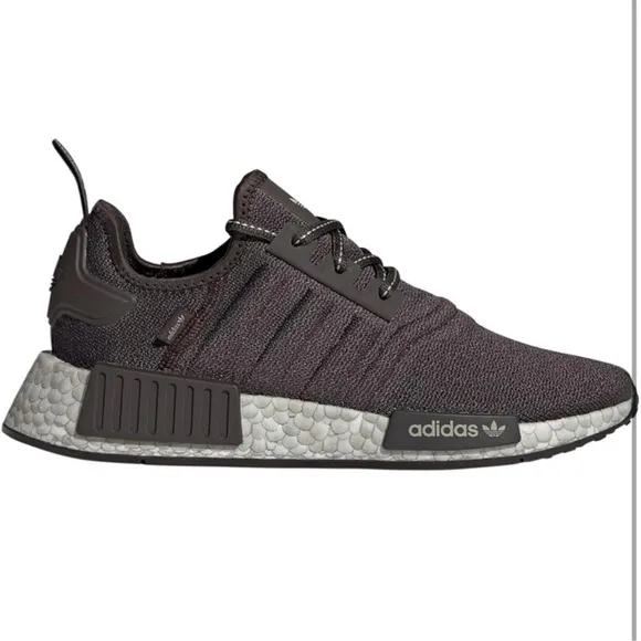 EUC Adidas NMD_R1 RARE Running Shoes Sneakers Women’s 8 Darkish Grey Black Brown