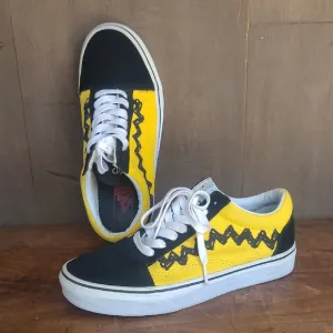 EUC Vans Old Skool x Peanuts Charlie Brown Sneakers Women's sz 7/Men's 5.5 Shoes