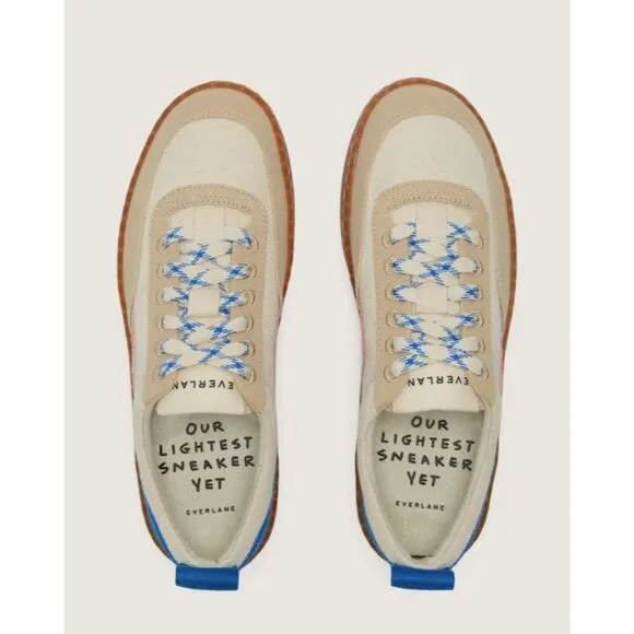 Everlane The Tread-Bare Sneakers in canvas Lapis Blue Red 10 New Mens Shoes