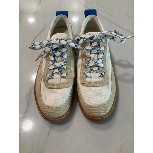Everlane The Tread-Bare Sneakers in canvas Lapis Blue Red 10 New Mens Shoes
