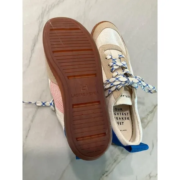 Everlane The Tread-Bare Sneakers in canvas Lapis Blue Red 10 New Mens Shoes