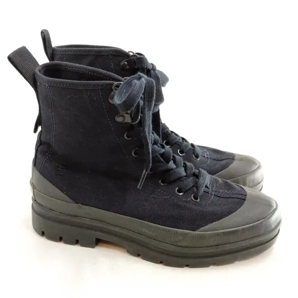 Everlane Utility Boots Organic Cotton Black Lug Sole