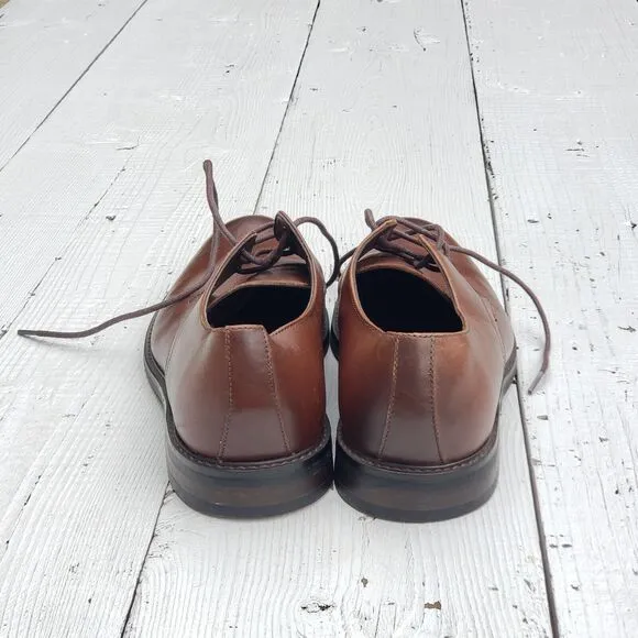 Express Men's Brown Ombre Oxford Lace Up Leather Dress Shoes Sz US 10 EU 44