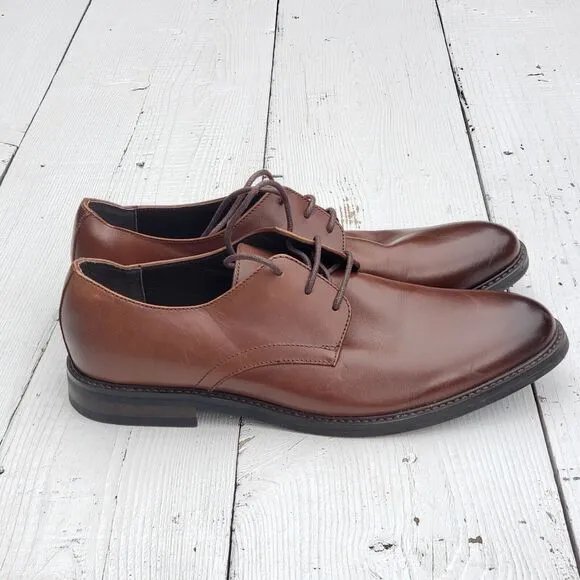 Express Men's Brown Ombre Oxford Lace Up Leather Dress Shoes Sz US 10 EU 44