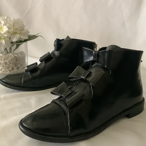 F-TROUPE Katherine Bow Leather Bootie