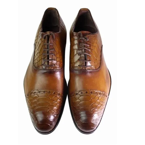 Fabio Cognac Mens Italian Leather Shoes