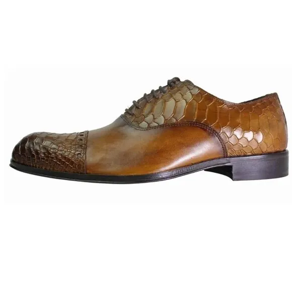 Fabio Cognac Mens Italian Leather Shoes