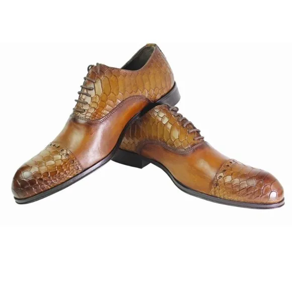 Fabio Cognac Mens Italian Leather Shoes