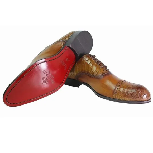 Fabio Cognac Mens Italian Leather Shoes