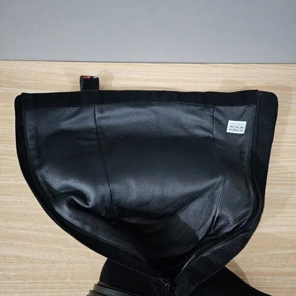 Farm Rio Boots Long Suede Womens Shoe Black Vegan Leather Platform Size 7.5