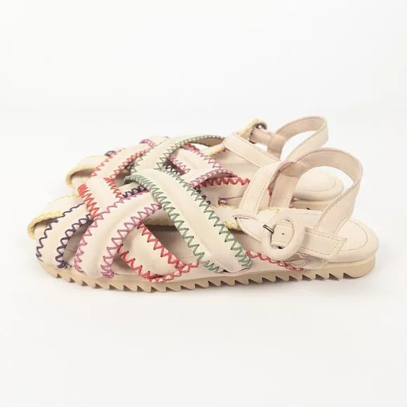 Farm Rio Multi-Color Synthetic Zig Zag Sandal Size 7.5
